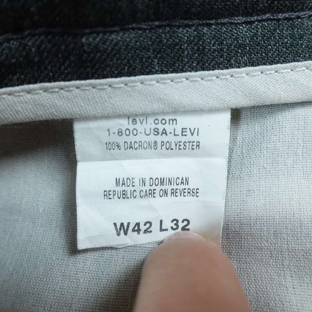 VTG Levis Pants Mens 42X32 Gray Action Slacks Chino‎ Dress Trouser Flat Front